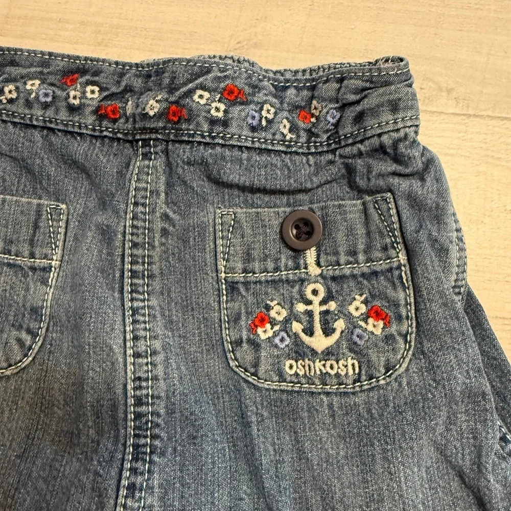 OshKosh B'Gosh‎ girls denim skirt anchor flowers 2T